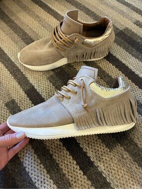 Esseutesse Suede Fringe Sneaker Handmade Streetwear Everyday Shoes Size 39